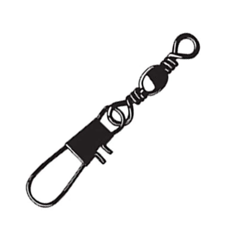 Mustad Black Barrel Swivel With Interlock Snap